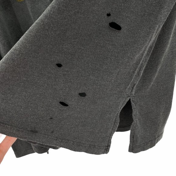 Daydreamer Gray Long Sleeve Tee with Gold Print - Picture 8 of 12